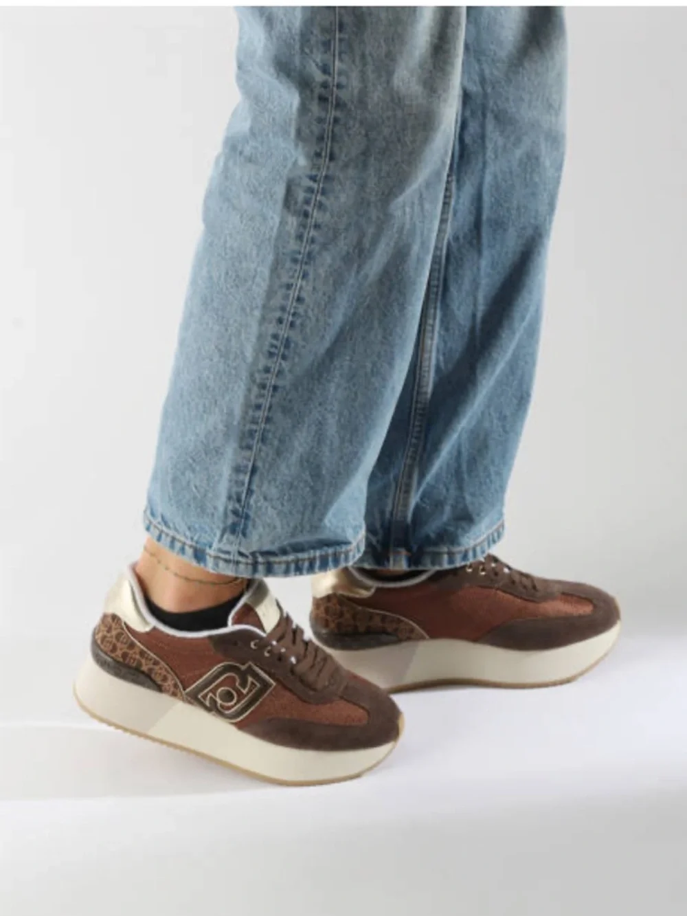 Liu Jo Italian Brand Dreamy 02 Women’s Leather Textile Sneakers EU 41/US 10.5-11